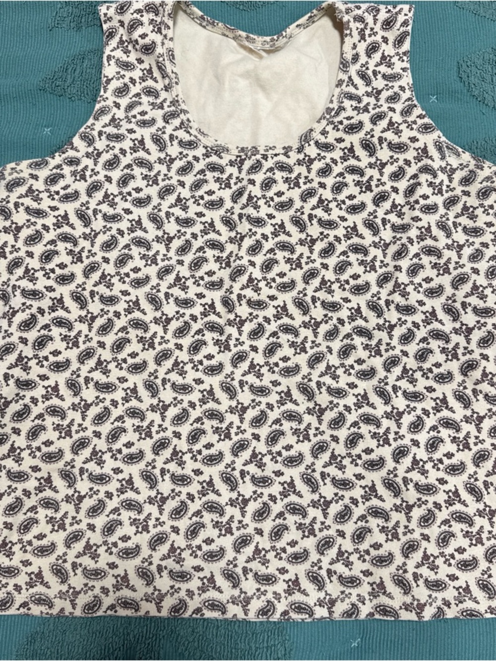 Women’s Cream Paisley Print Tank Top